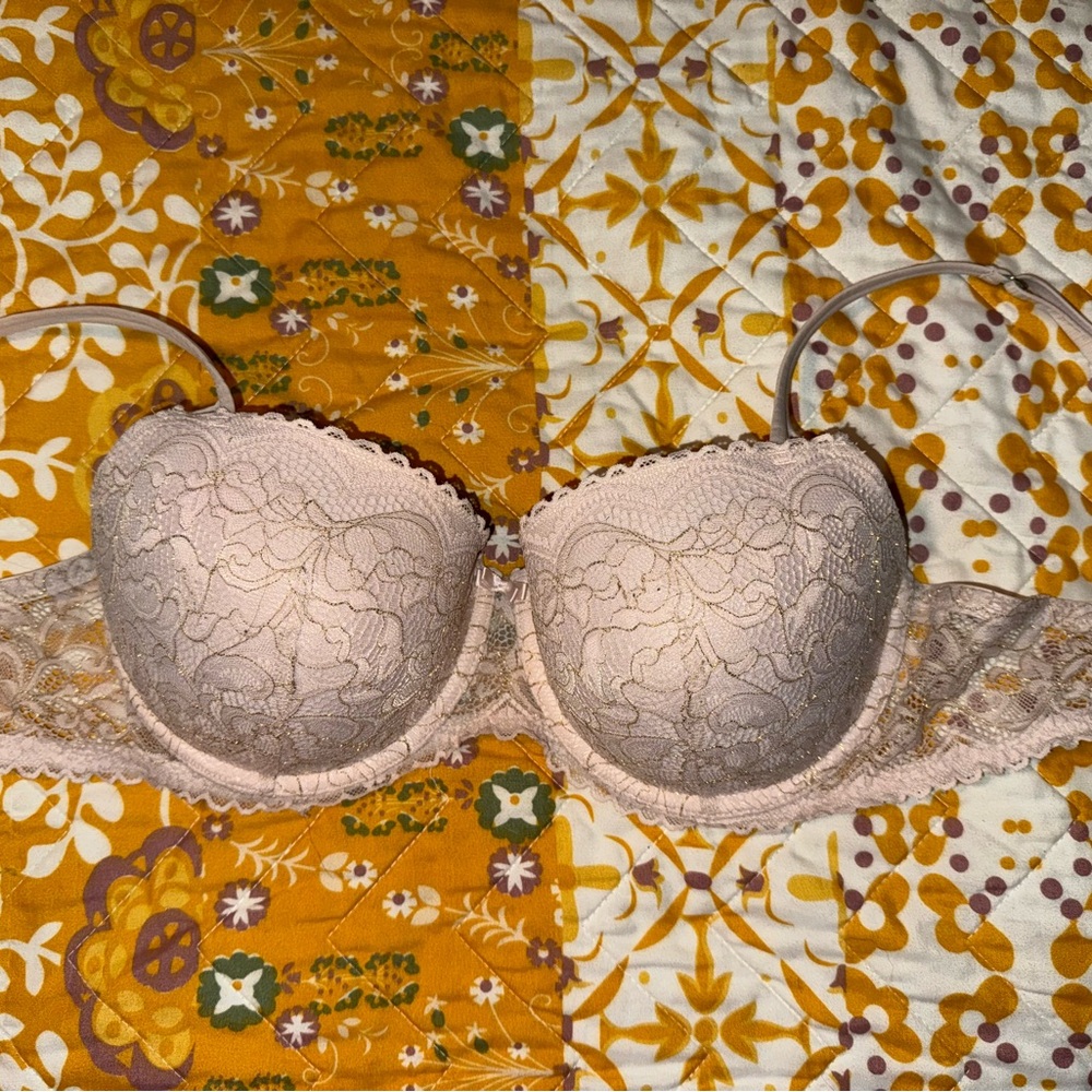 Gilligan & O'Malley Lace Push-Up Bra in Soft Beige